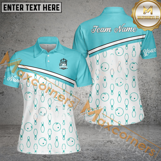 Maxcorners Classic Bowling Jersey Multicolor Option Customized Name, Team Name 3D Shirt For Women