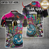 Maxcorners Graffiti Rage Bowling Jersey Multicolor Customized Name, Team Name 3D Shirts