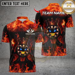 Maxcorners Funny Dartboard King Flame Crown Multicolor Customized Name, Team Name 3D Shirts