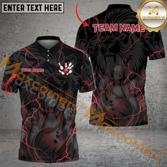 Maxcorners Thunder Bowling Jersey Multicolor Option Personalized Name, Team Name 3D Polo Shirt