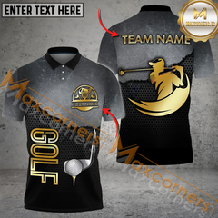 Maxcorners Golf Metal Wall Multicolor Option Customized Name, Team Name 3D Polo Shirt