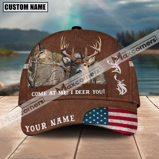 Maxcorners Deer Hunting Come At Me I Deer You Multicolor Option Personalized Cap