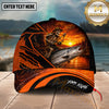 Maxcorners Skeleton Fishing Sunset Multicolor Options Personalized Name 3D Cap(12 Fish Species)
