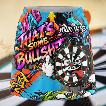 Maxcorners Darts Blue Orange Comic Bullseye Graffiti Personalized 3D Skort, Skirts With Shorts