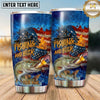 Maxcorners Fishing Tumbler Fishing and Beer Graphic Design Personalized Name Tumbler (13 Species)