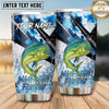 Maxcorners Fishing Tumbler Blue Camouflage Lightning Design Personalized Name Tumbler (13 Species)