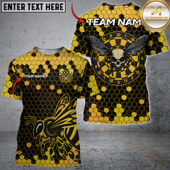 Maxcorners Darts Bee Customized Name, Team Name 3D Unisex Shirt