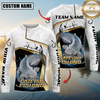 Maxcorners White Marble & Gold Trim Mahi Mahi Splash Heartbeat Line Personalized Name, Team Name 3D Long Sleeve Shirt
