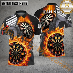 Maxcorners Wall Of Flame War Darts Jersey Mutilcolor Option Customized Name, Team Name 3D Polo Shirt