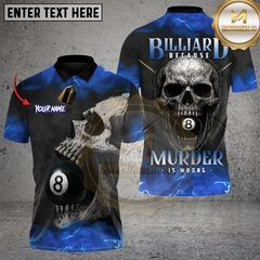 Maxcorners Death Skull 8 Ball Billiards Multicolor Customized Name, Team Name 3D Shirt