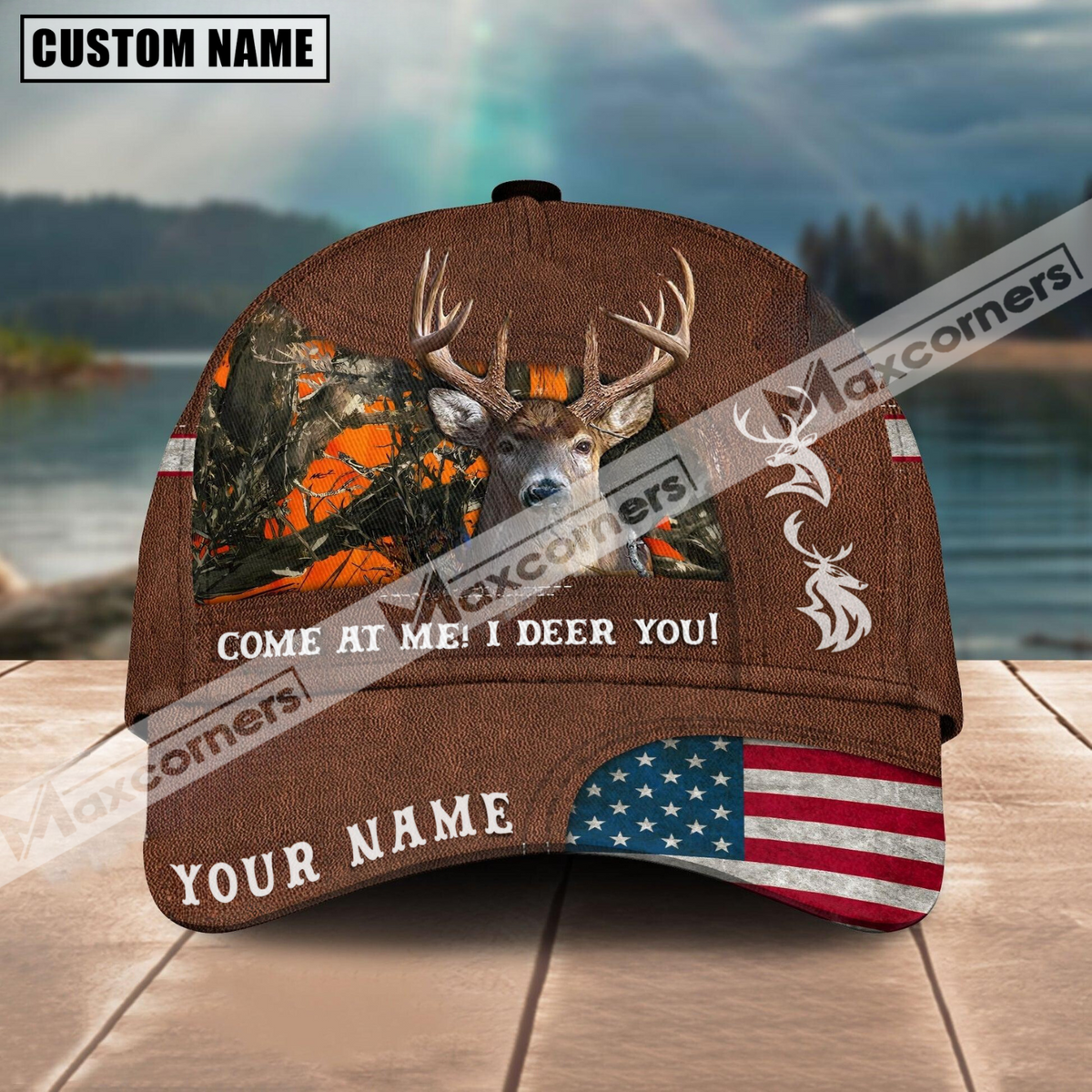 Maxcorners Deer Hunting Come At Me I Deer You Multicolor Option Personalized Cap