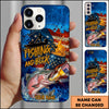 Maxcorners Fishing Phone Case Fishing And Beer American Flag Personalized Name 3D Phone Case (10 Fish Species)