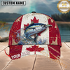Maxcorners Fishing Canada Flag Personalized Name 3D Cap
