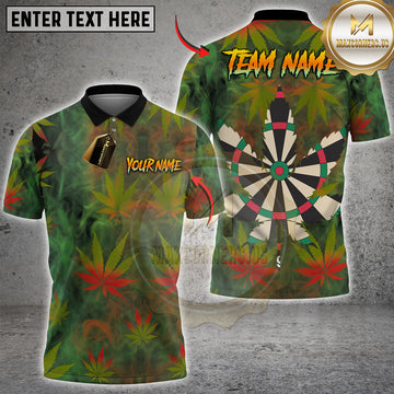 Maxcorners Darts Leaf Smoke Design Personalized Name 3D Unisex Shirt