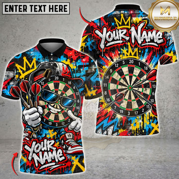 Maxcorners Darts & Colorful Graffiti Dartboard Graphic Customized Name, Team Name 3D Shirts