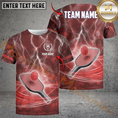 Maxcorners Pickleball Lightning Paddle Custom Name & Team 3D Shirt (4 Colors)