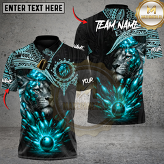 Maxcorners Bowling Golden Lion Dominion Multicolor Customized Name, Team Name 3D Shirts