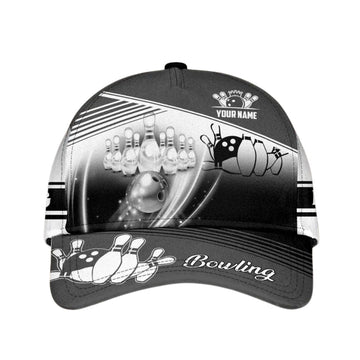 Maxcorners Custom Name Bowling 3D Baseball Cap, Custom Bowing Caps Hats For Bowlers LM0402
