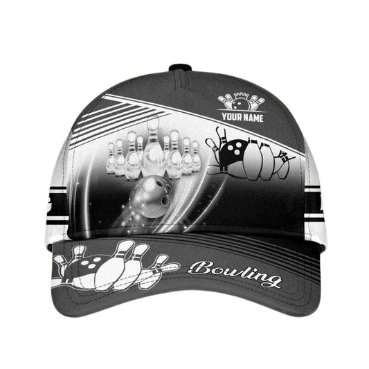Maxcorners Custom Name Bowling 3D Baseball Cap, Custom Bowing Caps Hats For Bowlers LM0402