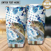 Maxcorners Fishing Tumbler Blue Camo Star Pattern Design Personalized Name Tumbler (13 Species)