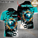 Maxcorners Billiard 8-Ball Pool Power Frozen Multicolor Customized Name, Team Name 3D Shirts