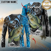 Maxcorners Fishing Sparkling Water Smoke Pattern Design Custom Name & Team Name 3D Shirts