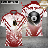 Maxcorners Billiard 8-Ball Wolf Pattern Personalized Name Shirt (4 Colors)