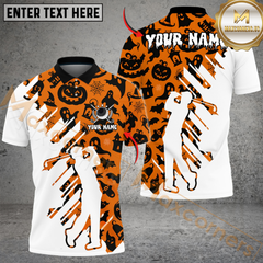 Maxcorners Spooky Swing Golf Polo Shirt, Customized Name & Team Name 3D Shirts (4 Colors)