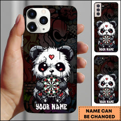 Maxcorners Darts White Fluffy Panda Graffiti Dartboard Personalized Name Phone Case