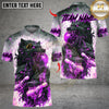 Maxcorner Angry Wolf Bowling Design Multicolor Customized Name, Team Name 3D Shirts