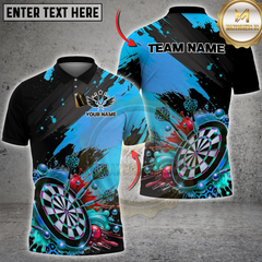 Maxcorners Darts Splash Art Dartboard Multicolor Customized Name, Team Name 3D Shirts