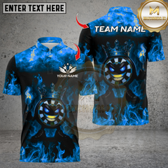Maxcorners Funny Dartboard King Flame Crown Multicolor Customized Name, Team Name 3D Shirts