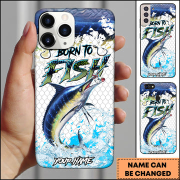 Maxcorners Marlin Fishing Deep Sea Splash Personalized Name 3D Phone Case