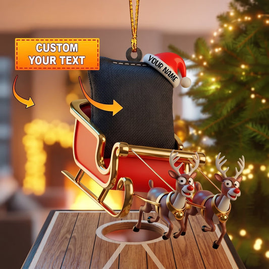 Maxcorners Cornhole Christmas Fireplace Board Setup Design Customized Name 3D Keychain And Ornament