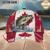 Maxcorners Fishing Canada Flag Personalized Name 3D Cap