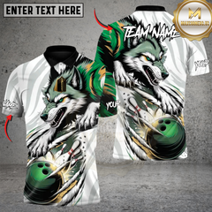 Maxcorners Alpha Wolf Bowlings Strike Multicolor Customized Name, Team Name 3D Shirts