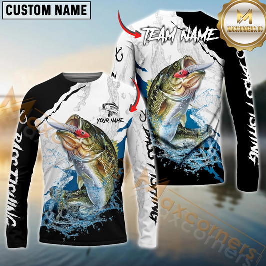 Maxcorners Fishing Water Flow Custom Name & Team Name 3D Shirts