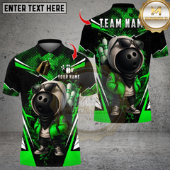 Maxcorners Streetwear Bowling Cartoon With Pins Design Multioptions Personalized Name, Team Name Unisex 3D Shirts