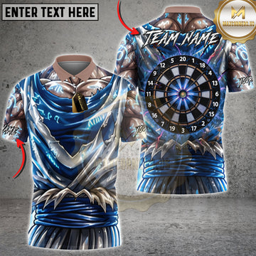 Maxcorners Ice Blue Phantom Warrior Personalized Dartboard Multi Options Personalized Name, Team Name 3D Shirt