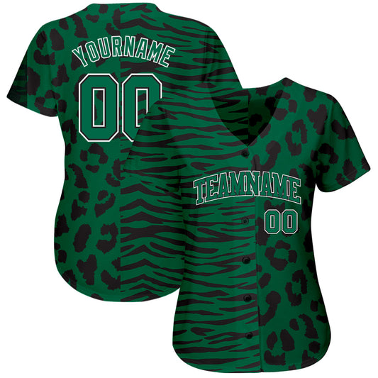 Maxcorners Custom 3D Pattern Design Leopard Skin Zebra Stripe Authentic Baseball Jersey LM2605
