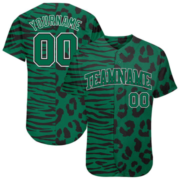 Maxcorners Custom 3D Pattern Design Leopard Skin Zebra Stripe Authentic Baseball Jersey LM2605