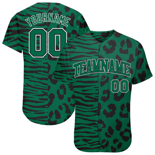 Maxcorners Custom 3D Pattern Design Leopard Skin Zebra Stripe Authentic Baseball Jersey LM2605