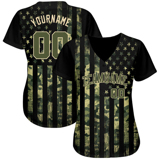 Maxcorners Custom Royal White-Red 3D American Flag Premium Baseball Jersey LM0210