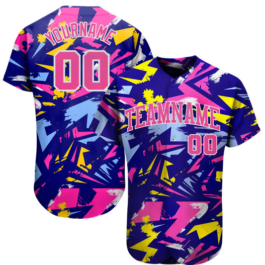 Maxcorners Custom 3D Pattern Design Music Festival Authentic Baseball Jersey LM2605
