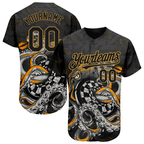 Maxcorners Darts Octopus Wrapped 3D Pattern Design Baseball Jersey 3D Shirt