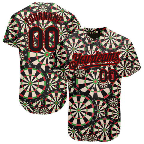 Maxcorners Dart Board 3D Pattern Design Baseball Jersey 3D Shirt