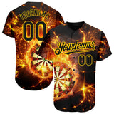 Maxcorners Fiery Dart Board 3D Pattern Design Baseball Jersey 3D Shirt