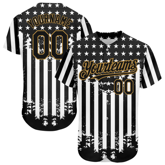Maxcorners Custom Royal Red-White 3D American Flag Premium Baseball Jerseys LM0210