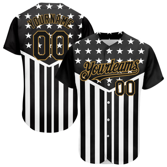 Maxcorners Custom Navy Red-Royal 3D American Flag Premium Baseball Jersey LM0210