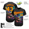 Maxcorners Custom Black Gold-Red 3D Pattern Design Music Festival Piano With Colorful Smoke Authentic Baseball Jersey LM2605